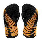 Australia New Zealand Rugby Flip Flops Gold Aboriginal Wallabies and Maori Black Fern - Aussie Hoodie