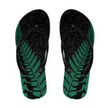 Australia New Zealand Rugby Flip Flops Green Aboriginal Wallabies and Maori Black Fern - Aussie Hoodie
