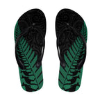 Australia New Zealand Rugby Flip Flops Green Aboriginal Wallabies and Maori Black Fern - Aussie Hoodie
