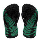 Australia New Zealand Rugby Flip Flops Green Aboriginal Wallabies and Maori Black Fern - Aussie Hoodie