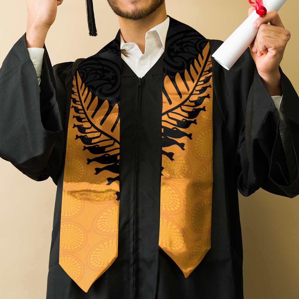 Australia New Zealand Rugby Graduation Stole Gold Aboriginal Wallabies and Maori Black Fern LT9