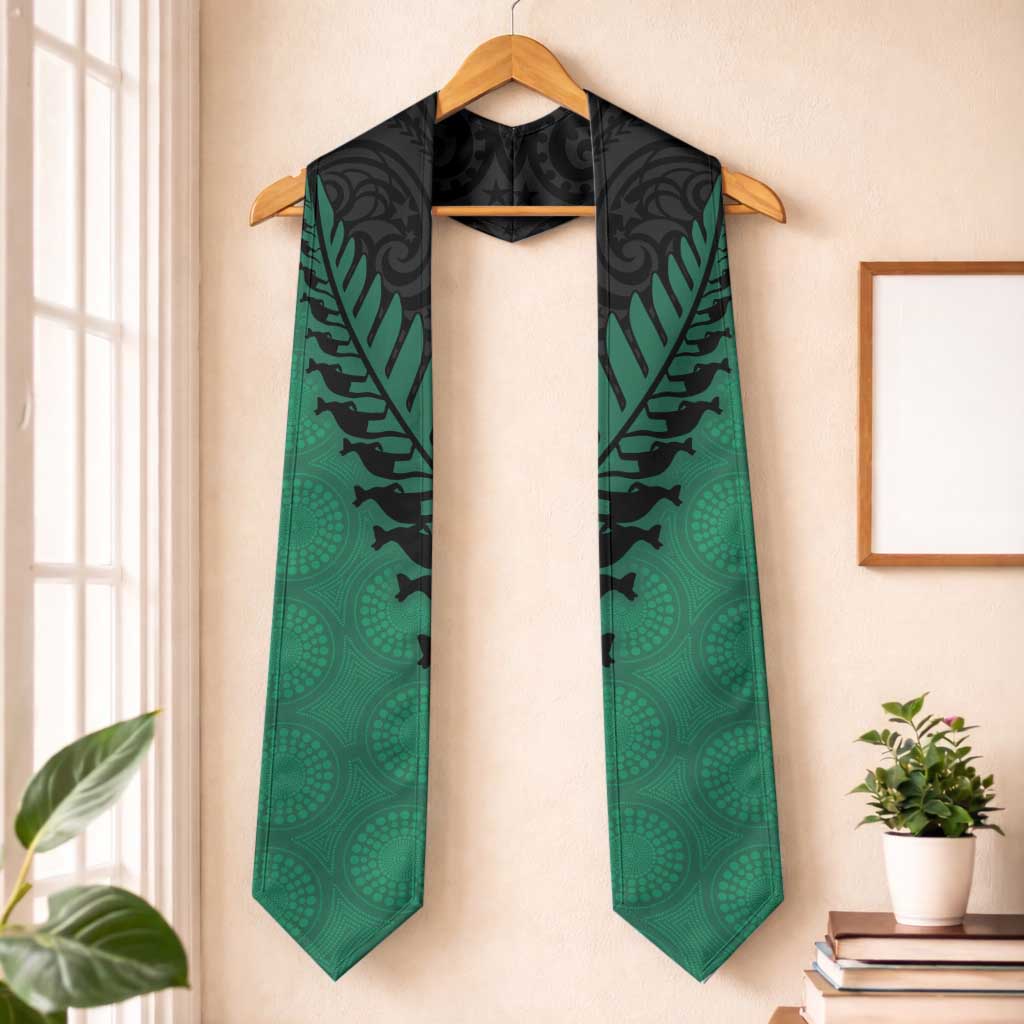 Australia New Zealand Rugby Graduation Stole Green Aboriginal Wallabies and Maori Black Fern - Aussie Hoodie