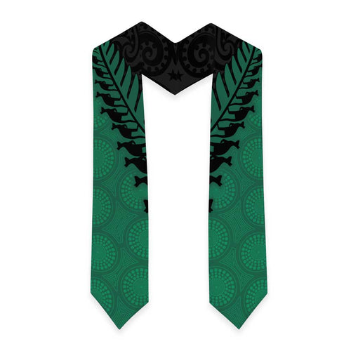 Australia New Zealand Rugby Graduation Stole Green Aboriginal Wallabies and Maori Black Fern - Aussie Hoodie