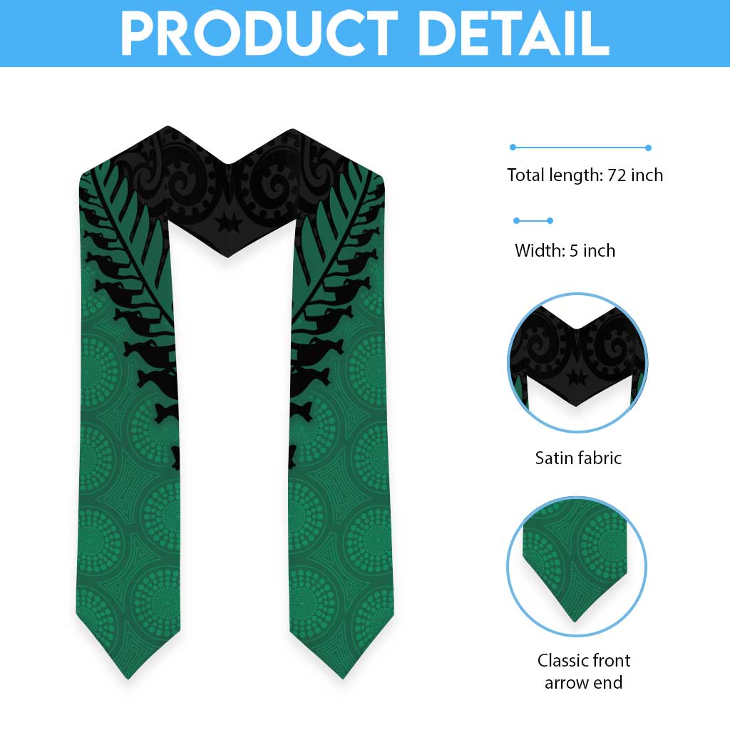 Australia New Zealand Rugby Graduation Stole Green Aboriginal Wallabies and Maori Black Fern - Aussie Hoodie