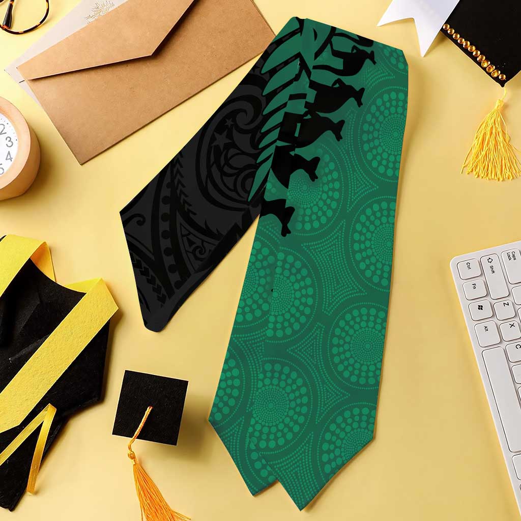 Australia New Zealand Rugby Graduation Stole Green Aboriginal Wallabies and Maori Black Fern - Aussie Hoodie