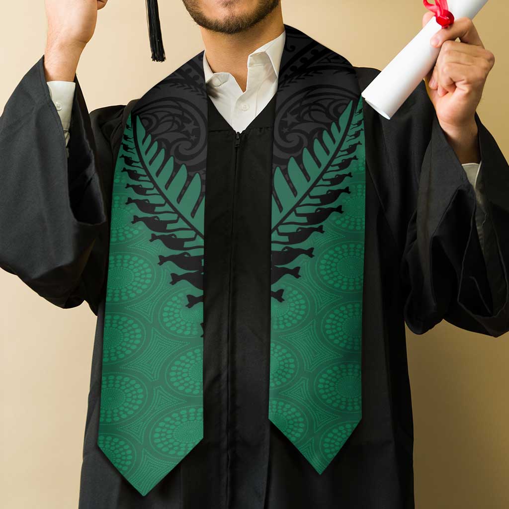 Australia New Zealand Rugby Graduation Stole Green Aboriginal Wallabies and Maori Black Fern - Aussie Hoodie