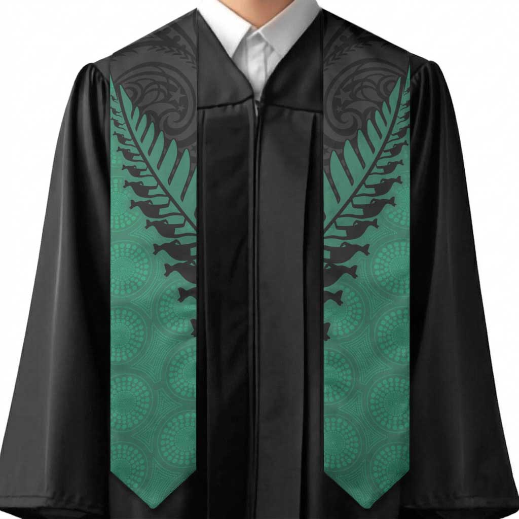 Australia New Zealand Rugby Graduation Stole Green Aboriginal Wallabies and Maori Black Fern - Aussie Hoodie