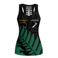 Australia New Zealand Rugby Hollow Tank Top Green Aboriginal Wallabies and Maori Black Fern - Aussie Hoodie