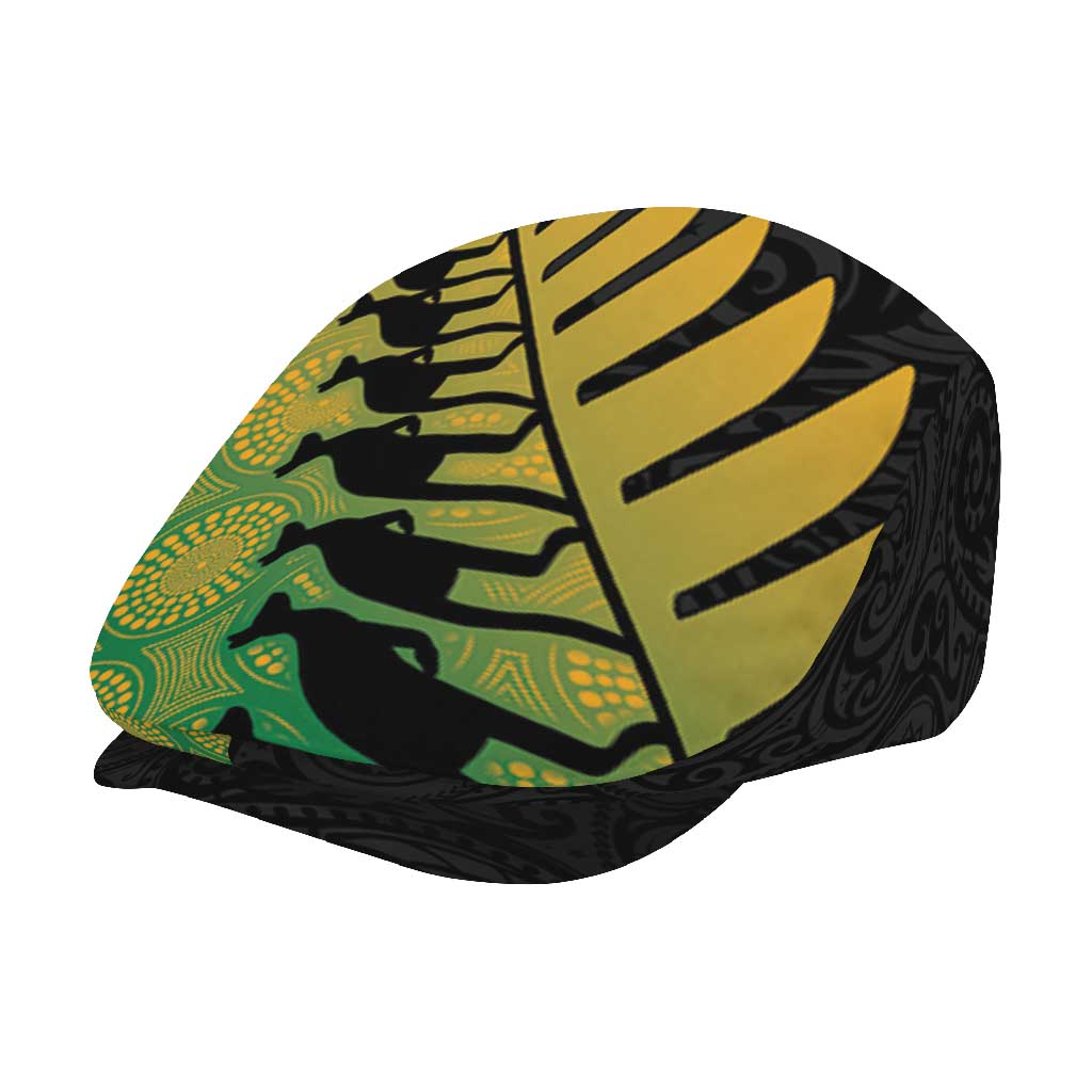 Australia New Zealand Rugby Jeff Hat Gradient Aboriginal Wallabies and Maori Black Fern - Aussie Hoodie