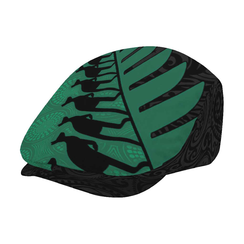 Australia New Zealand Rugby Jeff Hat Green Aboriginal Wallabies and Maori Black Fern - Aussie Hoodie
