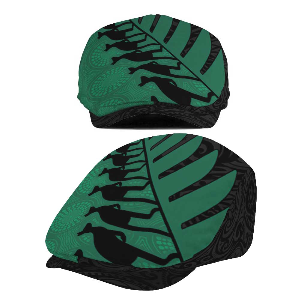 Australia New Zealand Rugby Jeff Hat Green Aboriginal Wallabies and Maori Black Fern - Aussie Hoodie