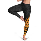 Australia New Zealand Rugby Leggings Gold Aboriginal Wallabies and Maori Black Fern - Aussie Hoodie