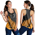 Australia New Zealand Rugby Women Racerback Tank Gold Aboriginal Wallabies and Maori Black Fern - Aussie Hoodie