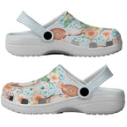 Australia Pink Cockatoo Aboriginal Art Clogs Shoes Tropical Hibiscus Floral Style