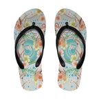 Australia Pink Cockatoo Aboriginal Art Flip Flops Tropical Hibiscus Floral Style