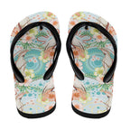 Australia Pink Cockatoo Aboriginal Art Flip Flops Tropical Hibiscus Floral Style