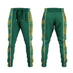 Australia Rugby Kangaroo Jogger Pants Green Gold Aboriginal Dot Geometry