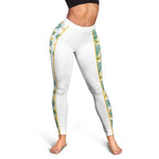 Australia Rugby Kangaroo Leggings White Aboriginal Dot Geometry