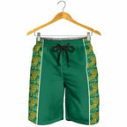 Australia Rugby Kangaroo Shorts for Men Green Gold Aboriginal Dot Geometry
