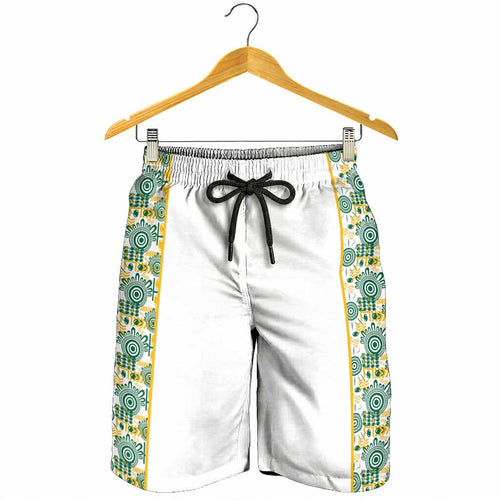 Australia Rugby Kangaroo Shorts for Men White Aboriginal Dot Geometry