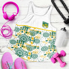 Australia Rugby Kangaroo Women Racerback Tank White Aboriginal Dot Geometry