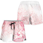 Australia Shorts for Women Breast Cancer Pink Ribbon - Marble Roses - Aussie Hoodie