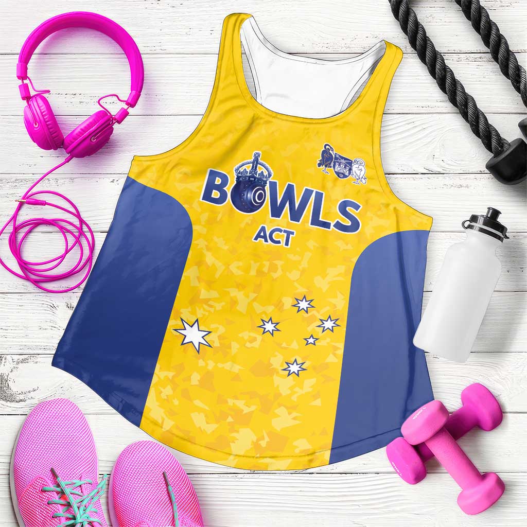Australian ACT Lawn Bowls Custom Women Racerback Tank Aussie Minimalist Style - Aussie Hoodie