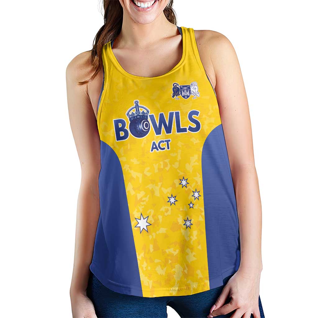 Australian ACT Lawn Bowls Custom Women Racerback Tank Aussie Minimalist Style - Aussie Hoodie