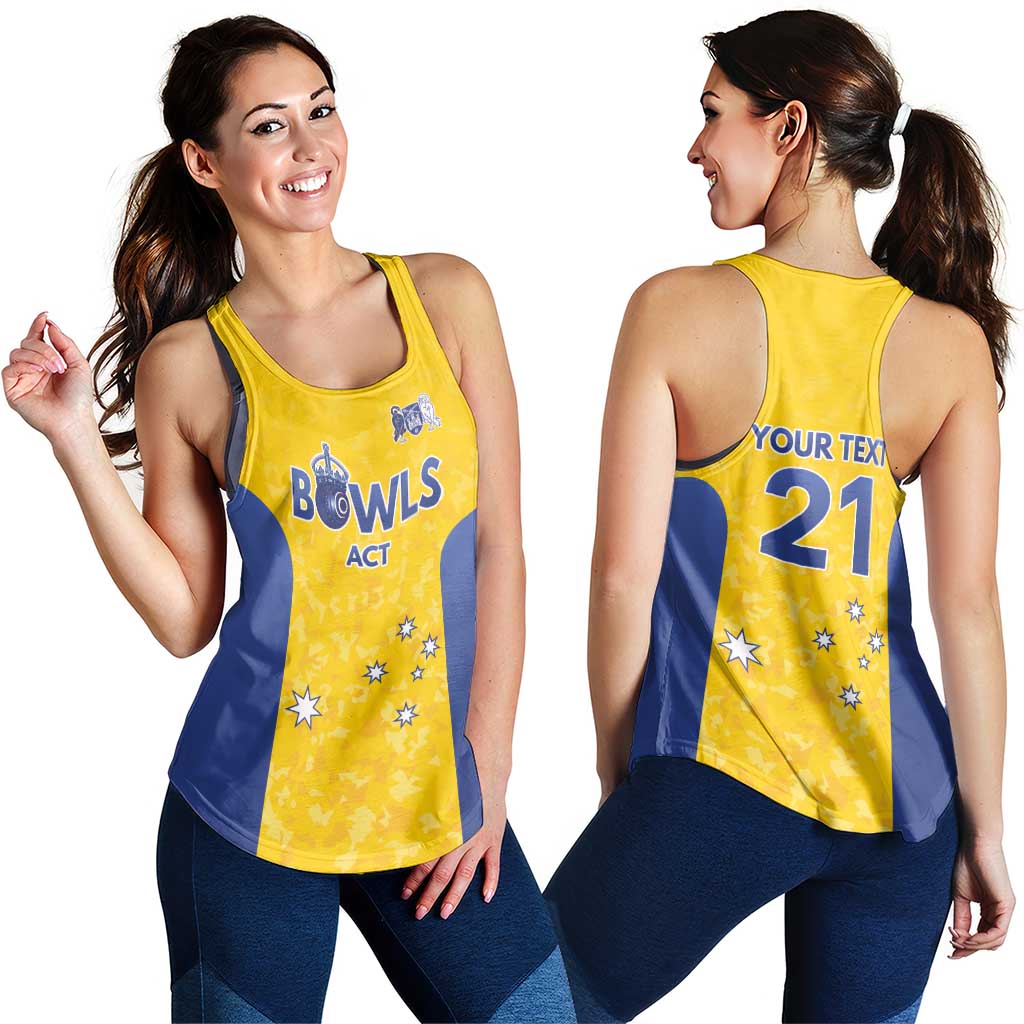 Australian ACT Lawn Bowls Custom Women Racerback Tank Aussie Minimalist Style - Aussie Hoodie