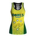 Australian Kangaroo Lawn Bowls Custom Hollow Tank Top Aussie Minimalist Style - Aussie Hoodie