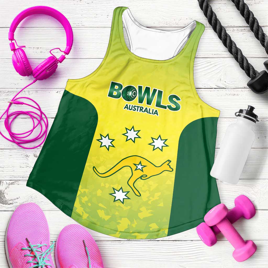 Australian Kangaroo Lawn Bowls Custom Women Racerback Tank Aussie Minimalist Style - Aussie Hoodie