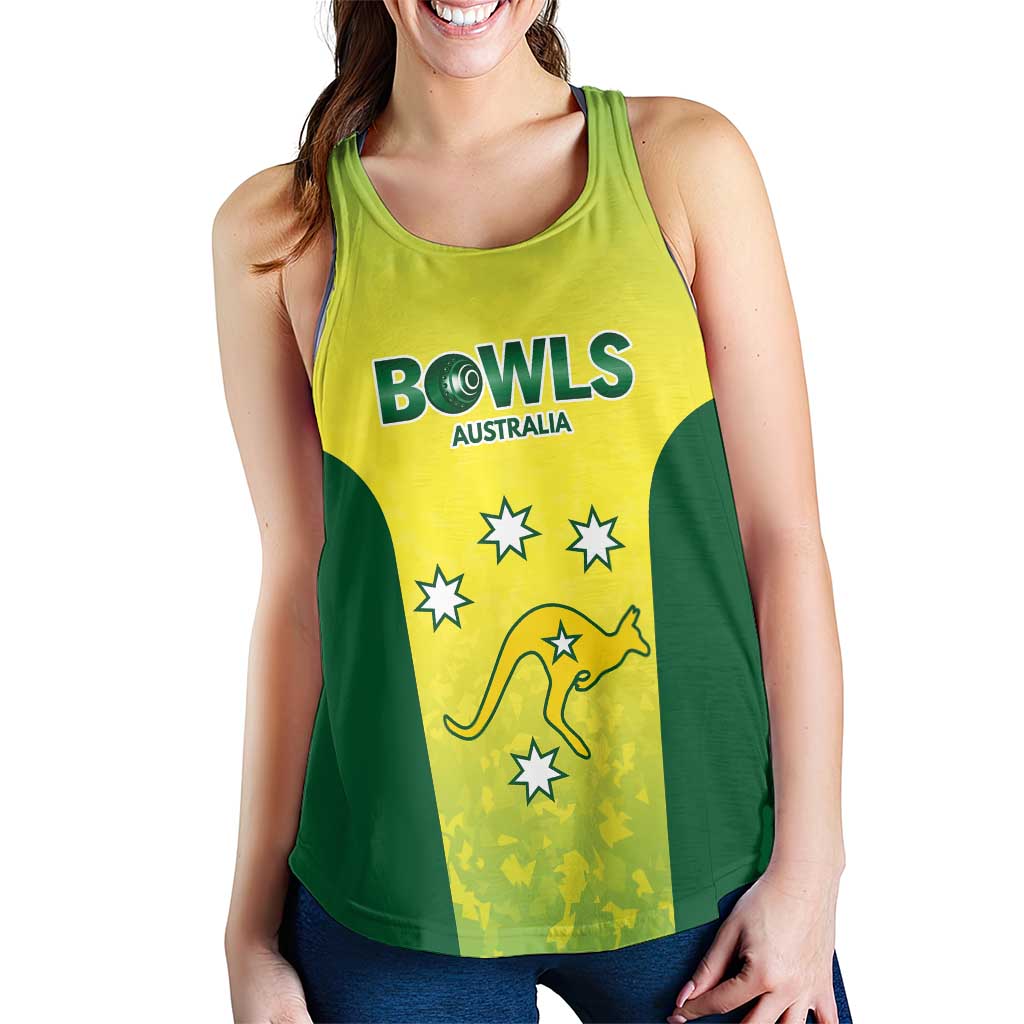 Australian Kangaroo Lawn Bowls Custom Women Racerback Tank Aussie Minimalist Style - Aussie Hoodie