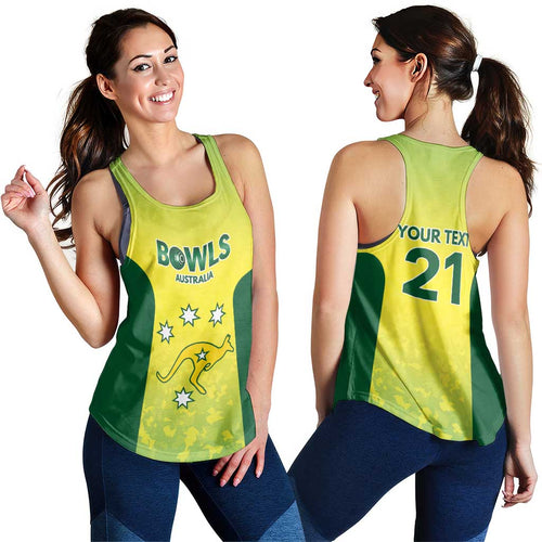 Australian Kangaroo Lawn Bowls Custom Women Racerback Tank Aussie Minimalist Style - Aussie Hoodie