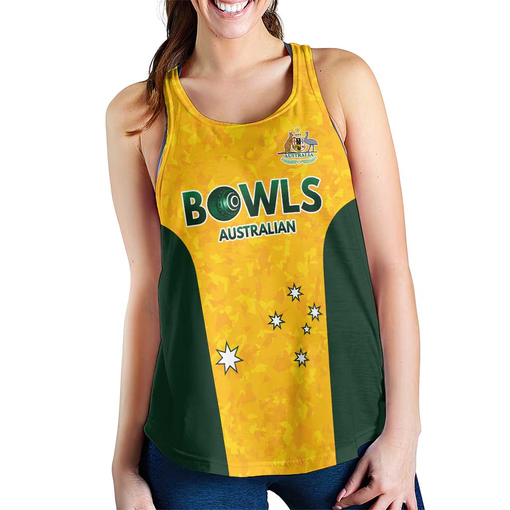 Australian Lawn Bowls Custom Women Racerback Tank Aussie Minimalist Style - Aussie Hoodie