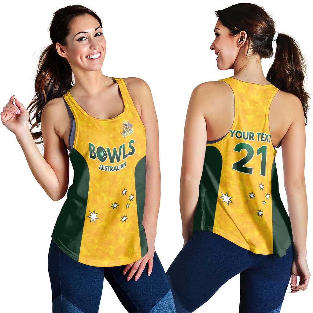 Australian Lawn Bowls Custom Women Racerback Tank Aussie Minimalist Style - Aussie Hoodie