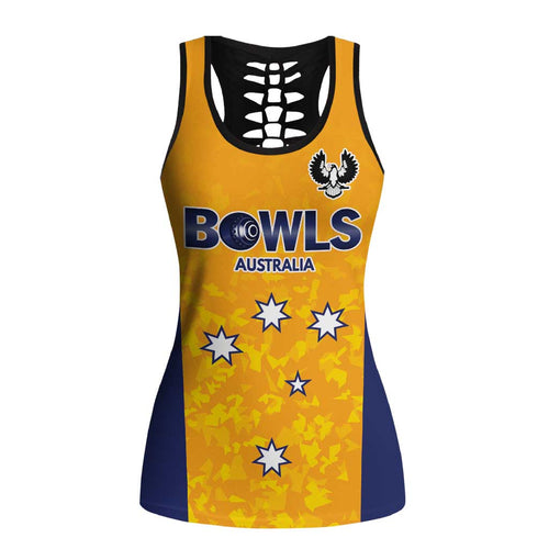 Australian South Australia Lawn Bowls Custom Hollow Tank Top Aussie Minimalist Style - Aussie Hoodie