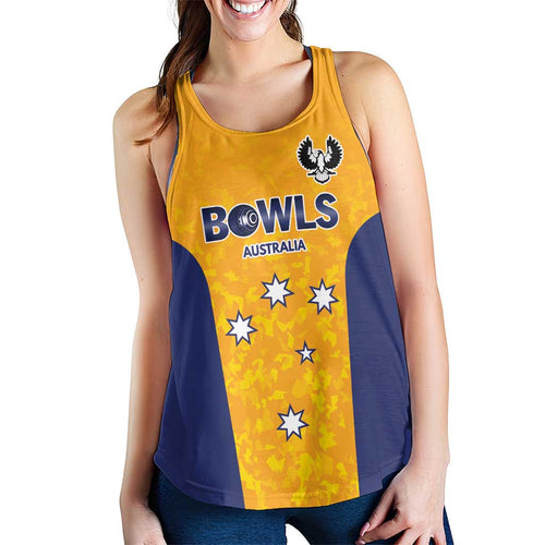 Australian South Australia Lawn Bowls Custom Women Racerback Tank Aussie Minimalist Style - Aussie Hoodie