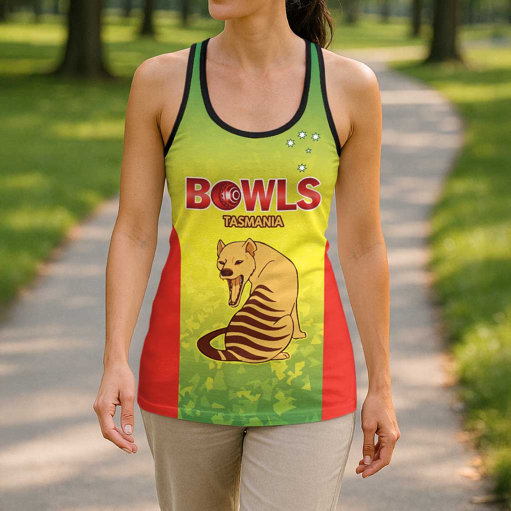 Australian Tasmania Lawn Bowls Custom Hollow Tank Top Aussie Minimalist Style - Aussie Hoodie