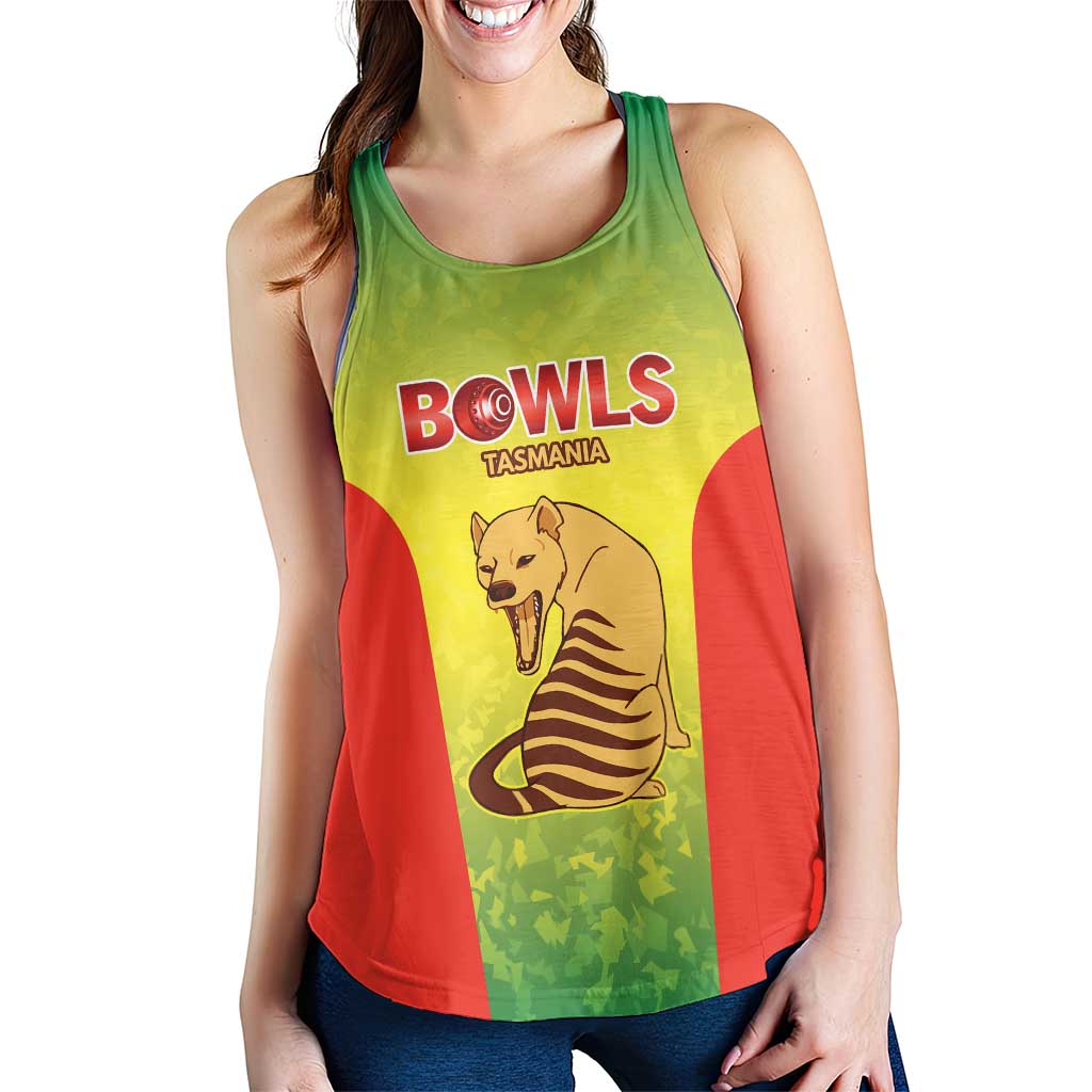 Australian Tasmania Lawn Bowls Custom Women Racerback Tank Aussie Minimalist Style - Aussie Hoodie