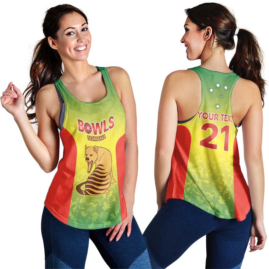 Australian Tasmania Lawn Bowls Custom Women Racerback Tank Aussie Minimalist Style - Aussie Hoodie