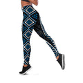 Azure Tukutuku Pattern Aotearoa Leggings Niho Taniwha and Puhoro Motifs