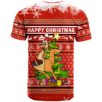 Australia Christmas Kangaroo Aboriginal Pattern T Shirt - LT2