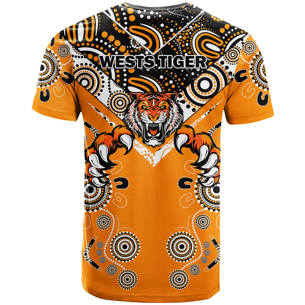 Wests Tiger Rugby Aboriginal Pattern T Shirt - LT2