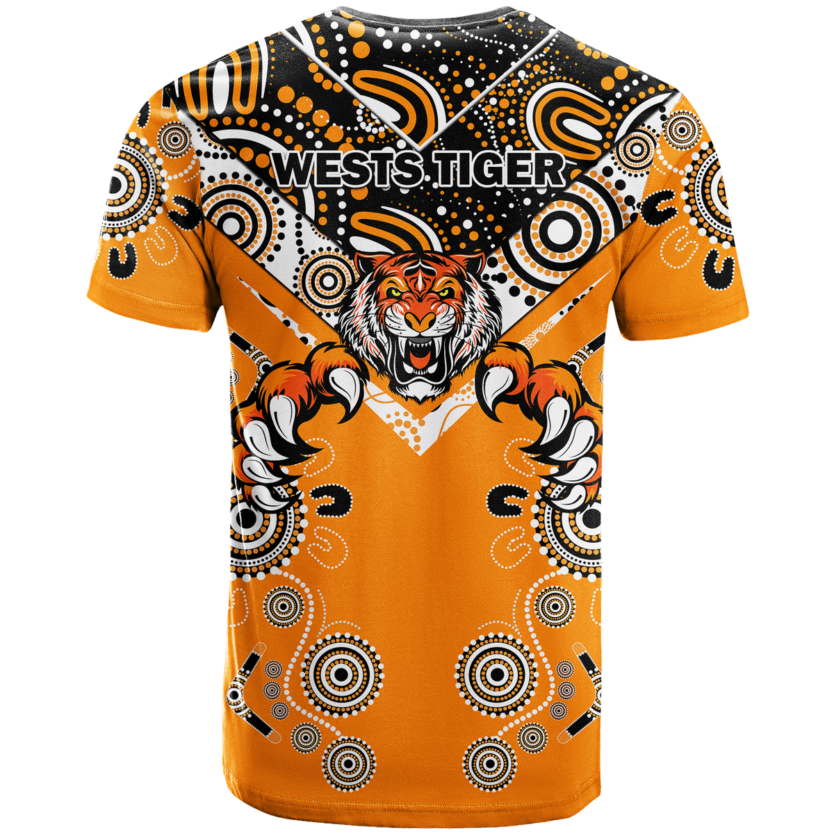Wests Tiger Rugby Aboriginal Pattern T Shirt - LT2