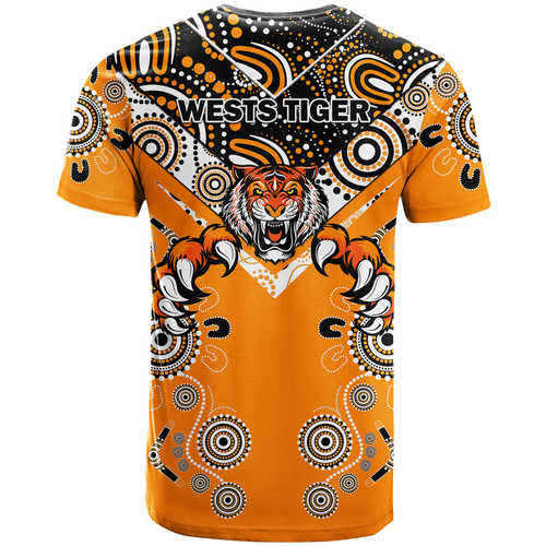 Wests Tiger Rugby Aboriginal Pattern T Shirt - LT2