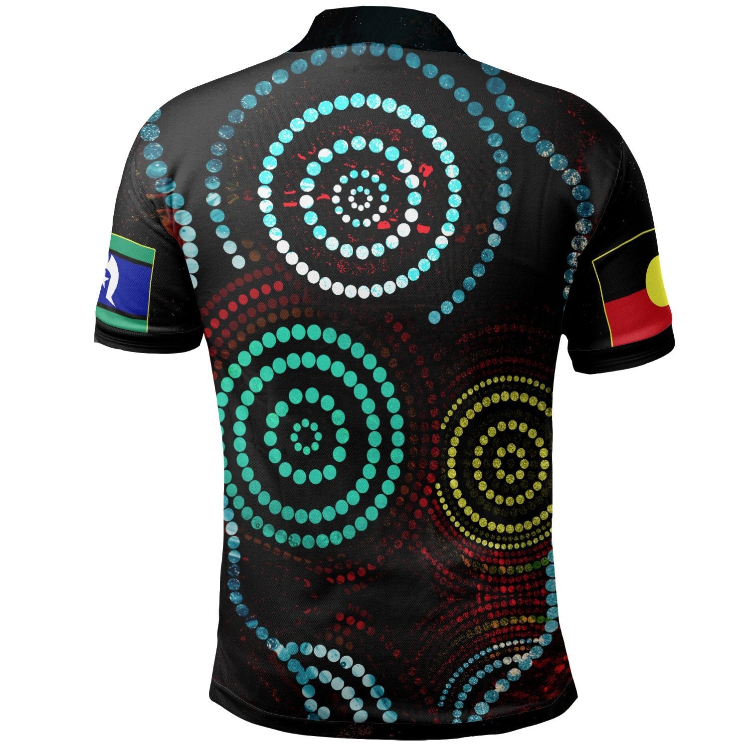 Polo Shirt, Aboriginal Dot Patterns & Flag-