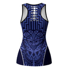 Basketball New Zealand Hollow Tank Top Blue Maori Ta Moko Indigenous - Aussie Hoodie