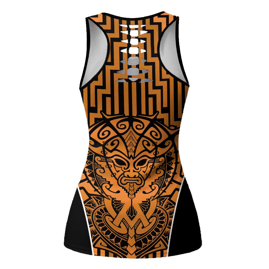 Basketball New Zealand Hollow Tank Top Gold Maori Ta Moko Indigenous - Aussie Hoodie