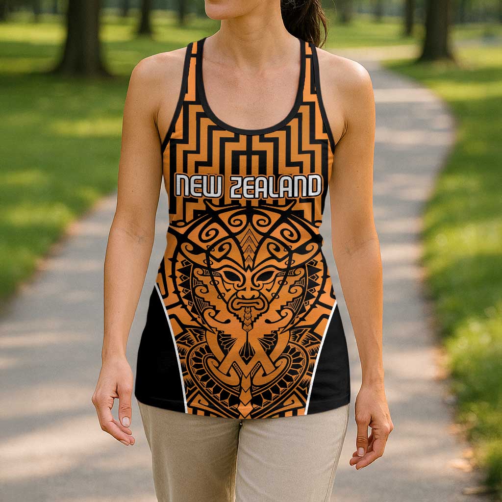 Basketball New Zealand Hollow Tank Top Gold Maori Ta Moko Indigenous - Aussie Hoodie