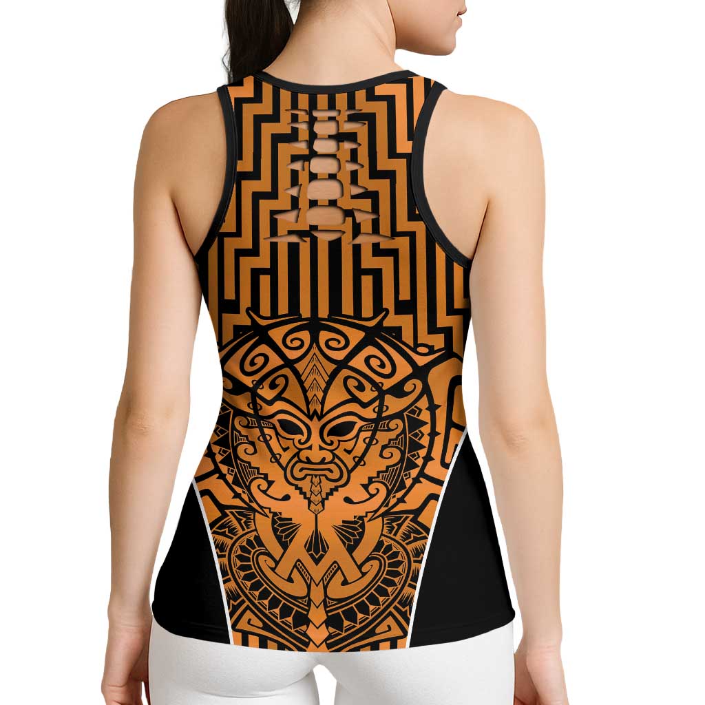 Basketball New Zealand Hollow Tank Top Gold Maori Ta Moko Indigenous - Aussie Hoodie